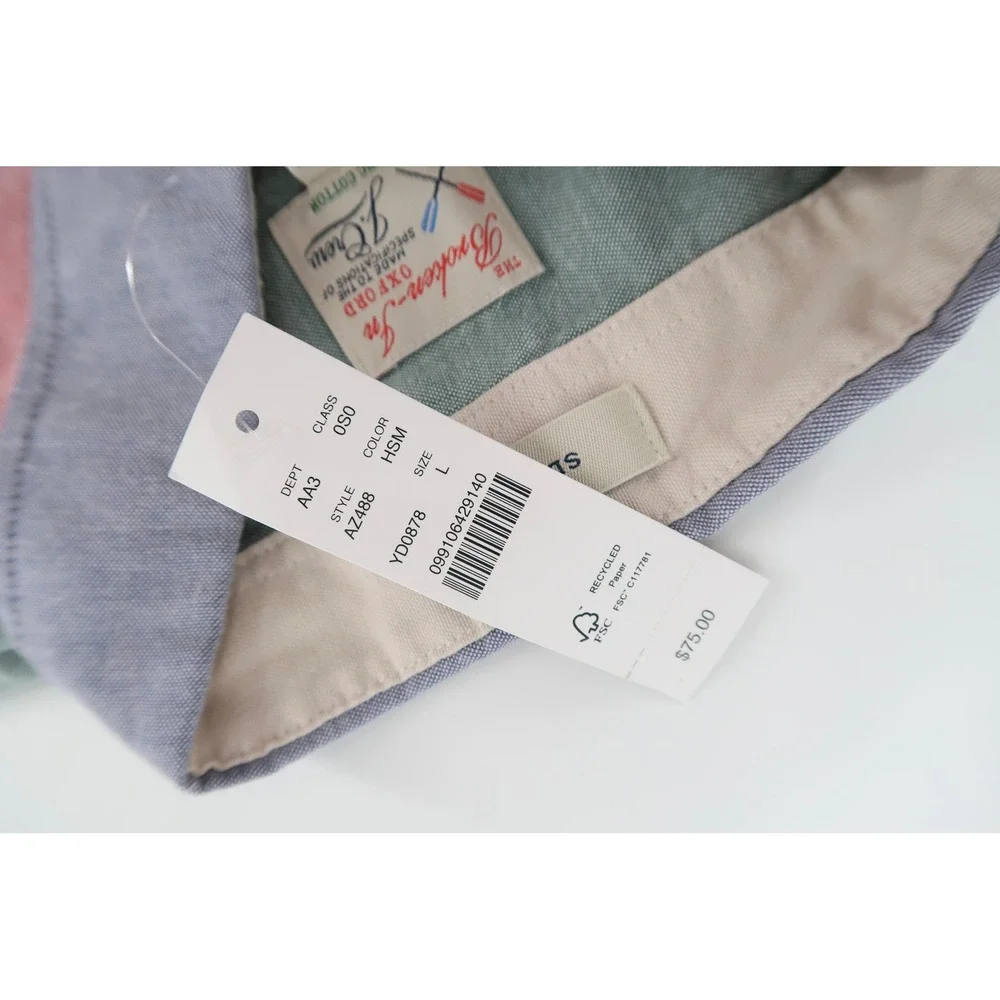 J.Crew Broken-In Oxford Shirt Mens Large Slim Multicolor Colorblock AZ488 New
